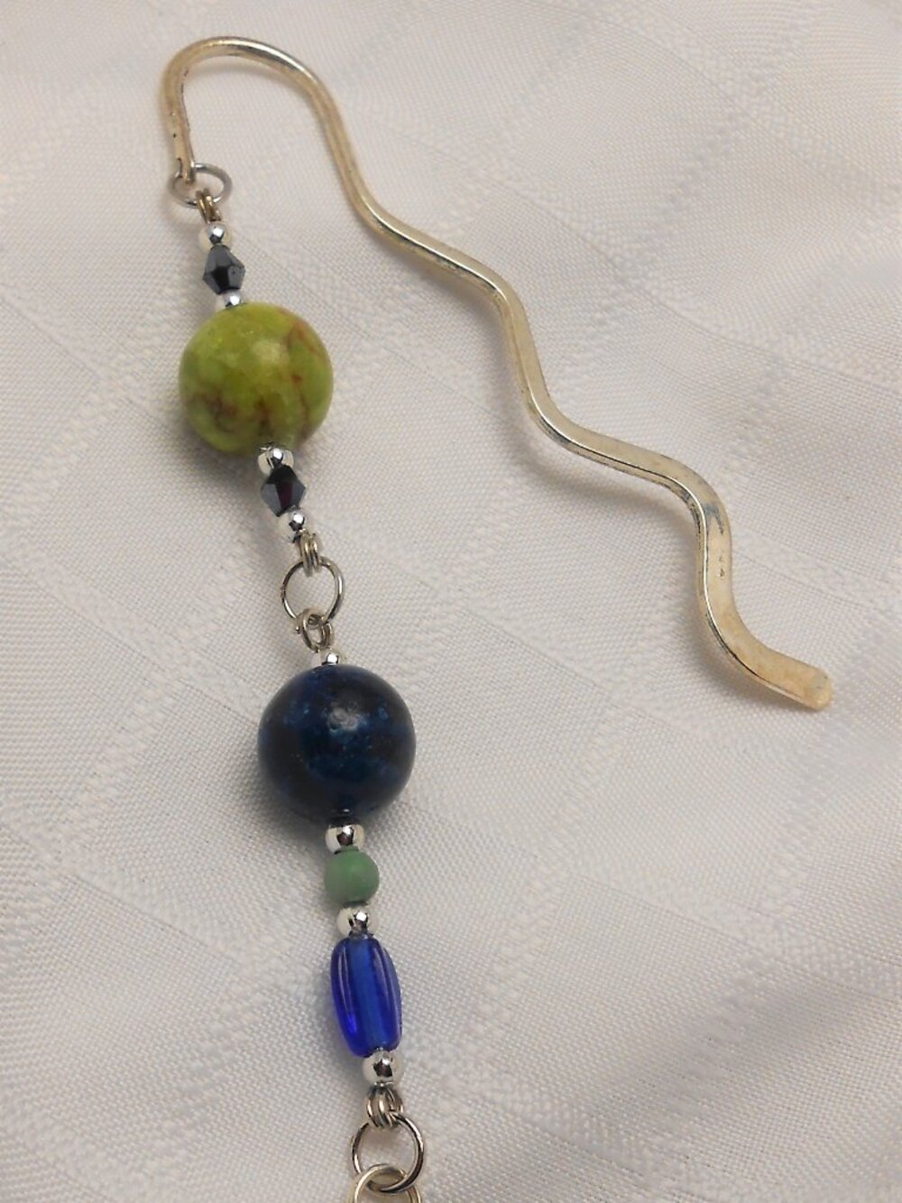 No. 8 - Handmade bookmark with polished stones and glass beads